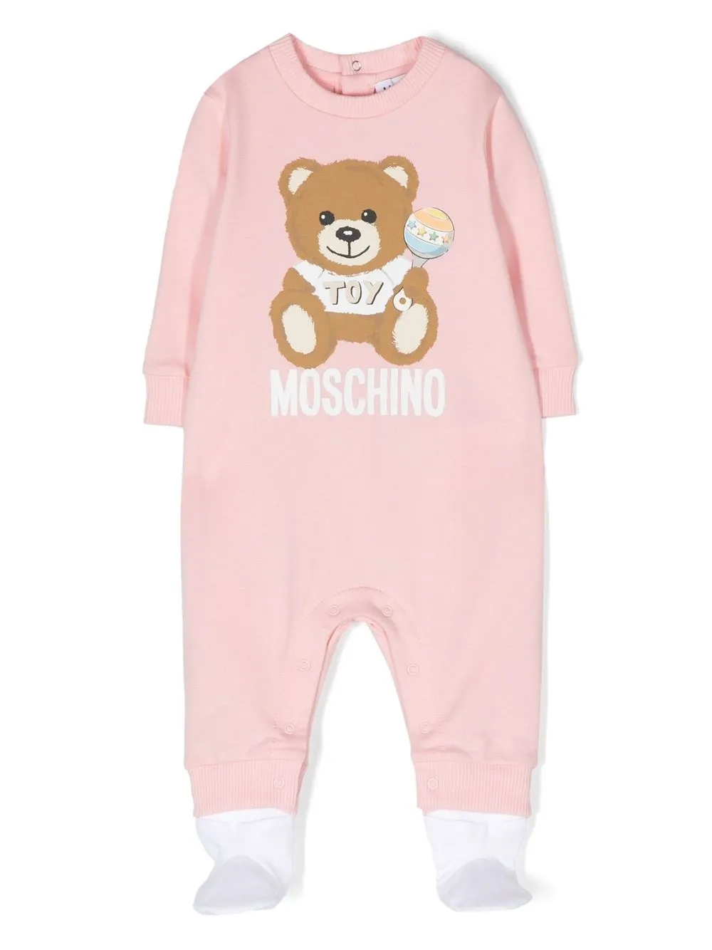 

Moschino Kids Teddy Bear motif babygrow - Pink