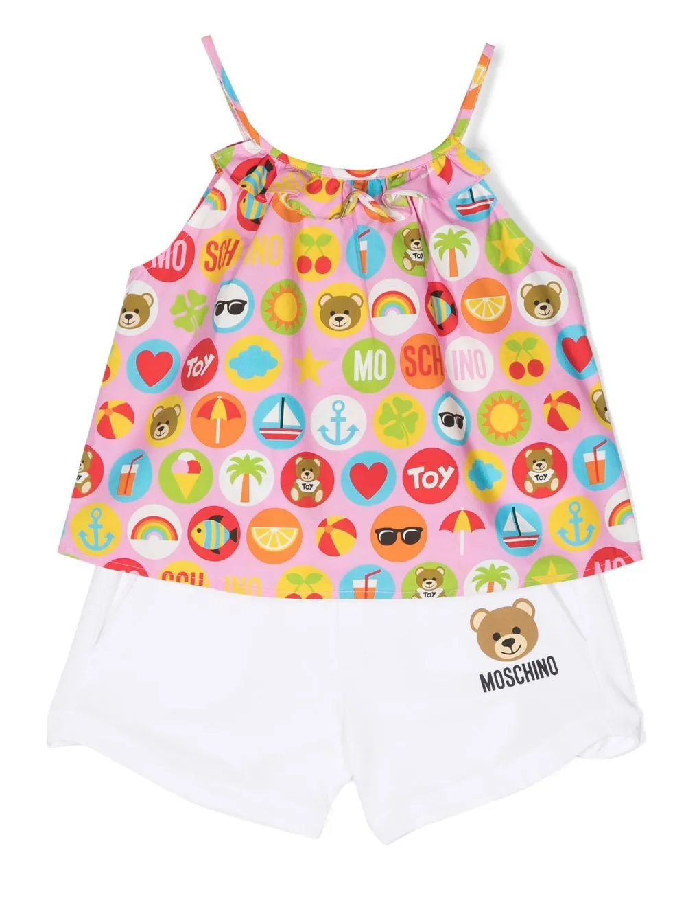 

Moschino Kids graphic-print camisole shorts set - Pink