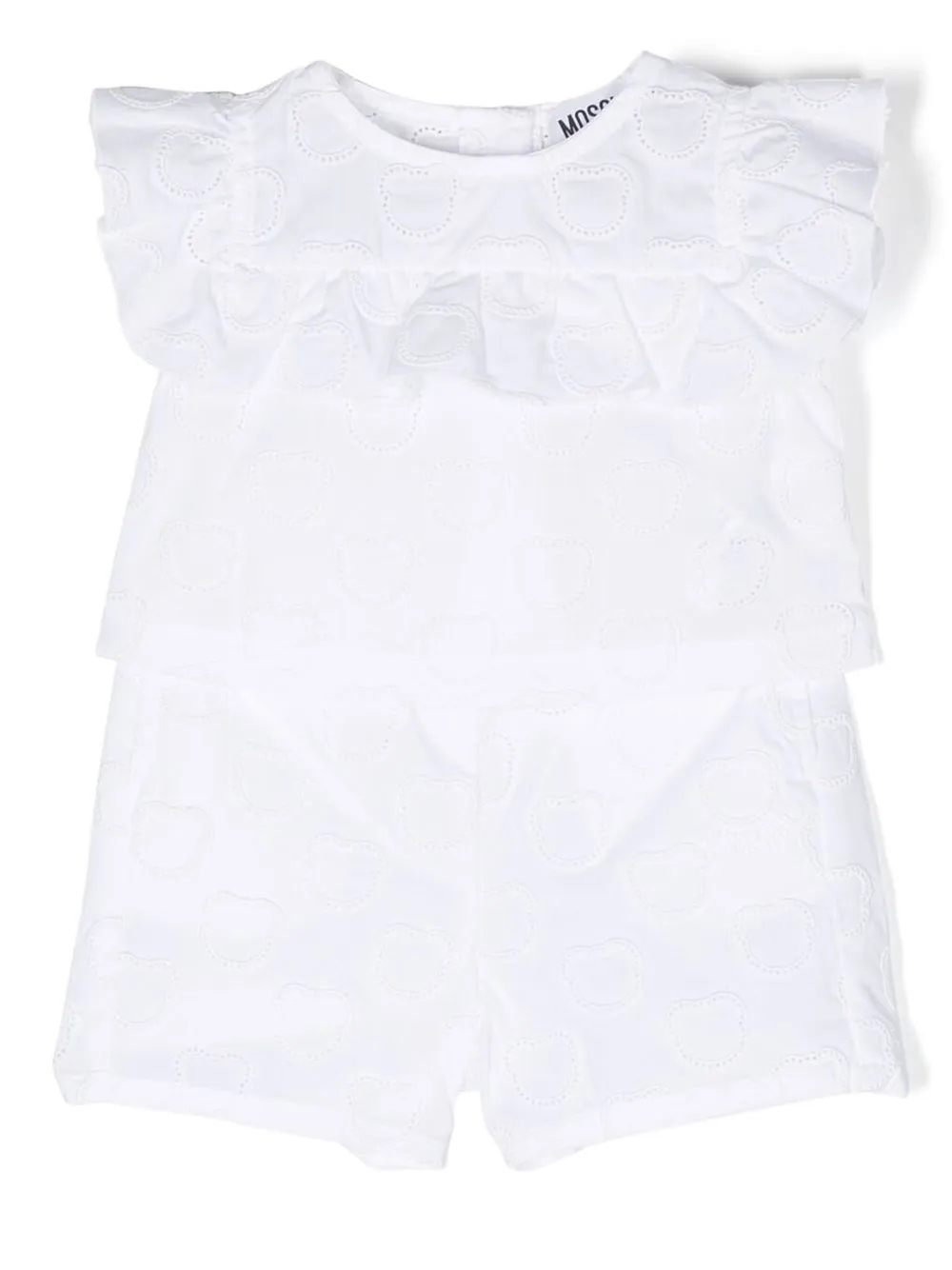 

Moschino Kids juego de shorts con volantes - Blanco