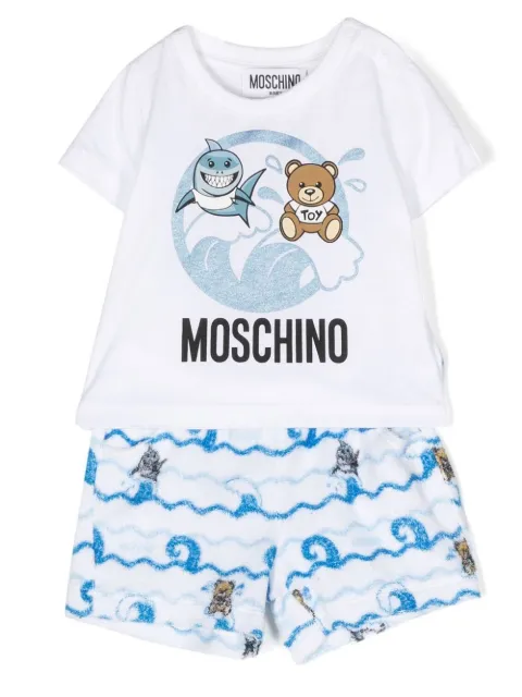 Moschino Kids Teddy Bear cotton-blend shorts 