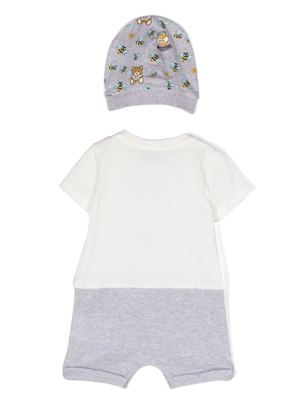 Moschino Kids "Romper, muts en slabbetje" - Wit