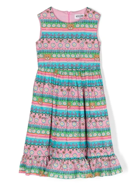 Moschino Kids vestido sin mangas con logo estampado