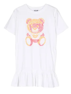 Moschino Kids logo print T shirt Dress Farfetch