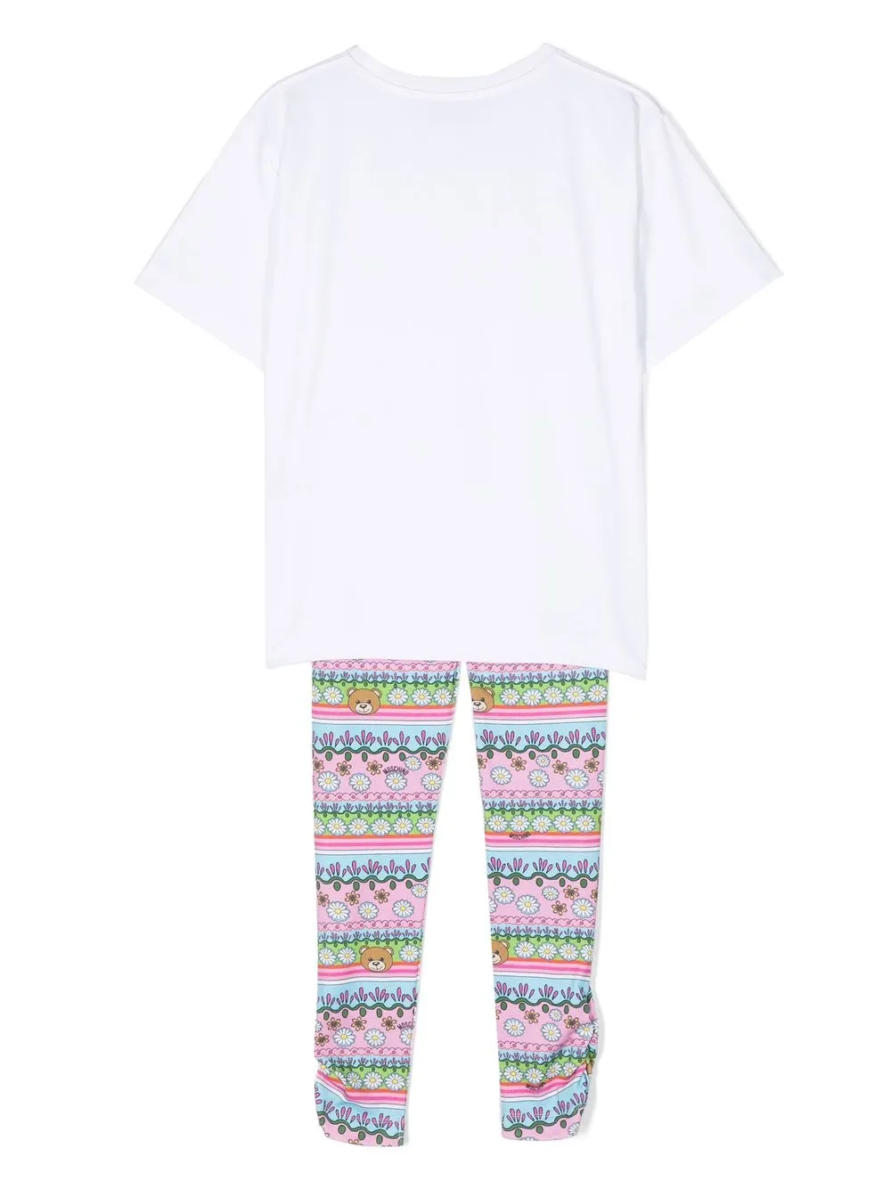 Moschino Kids Legging met teddybeer - Wit
