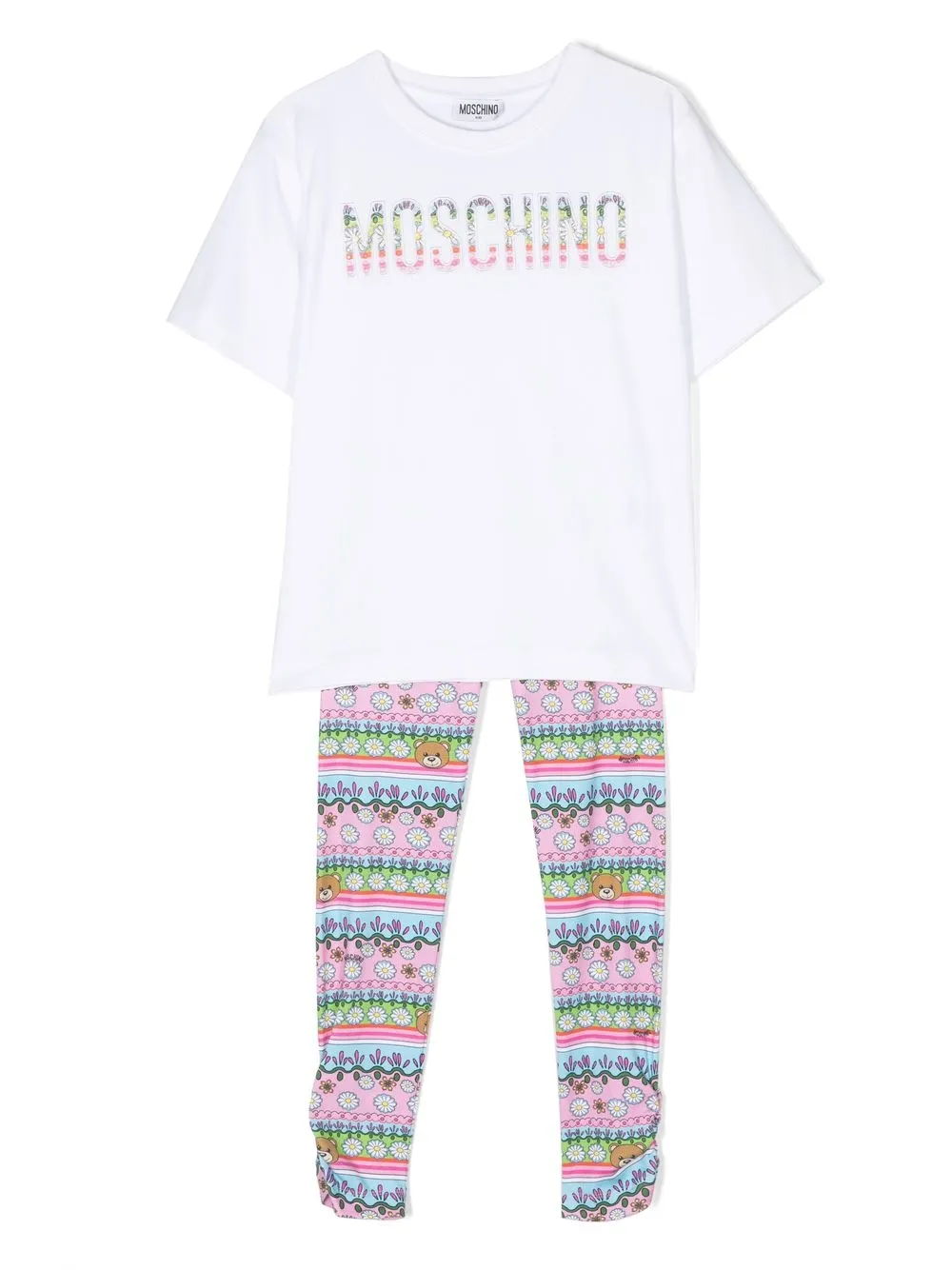 

Moschino Kids leggins con motivo Teddy Bear - Blanco