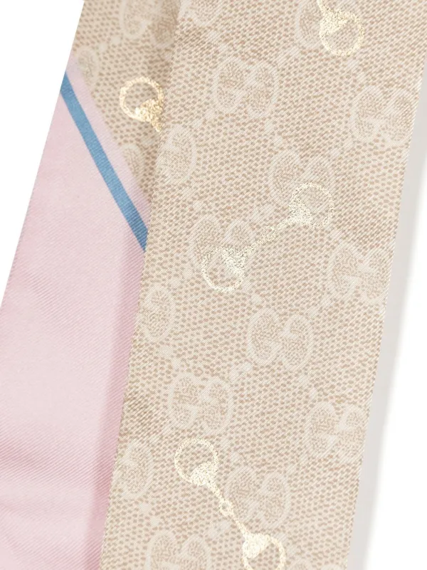 Gucci horsebit print Silk Scarf Neutrals FARFETCH PH