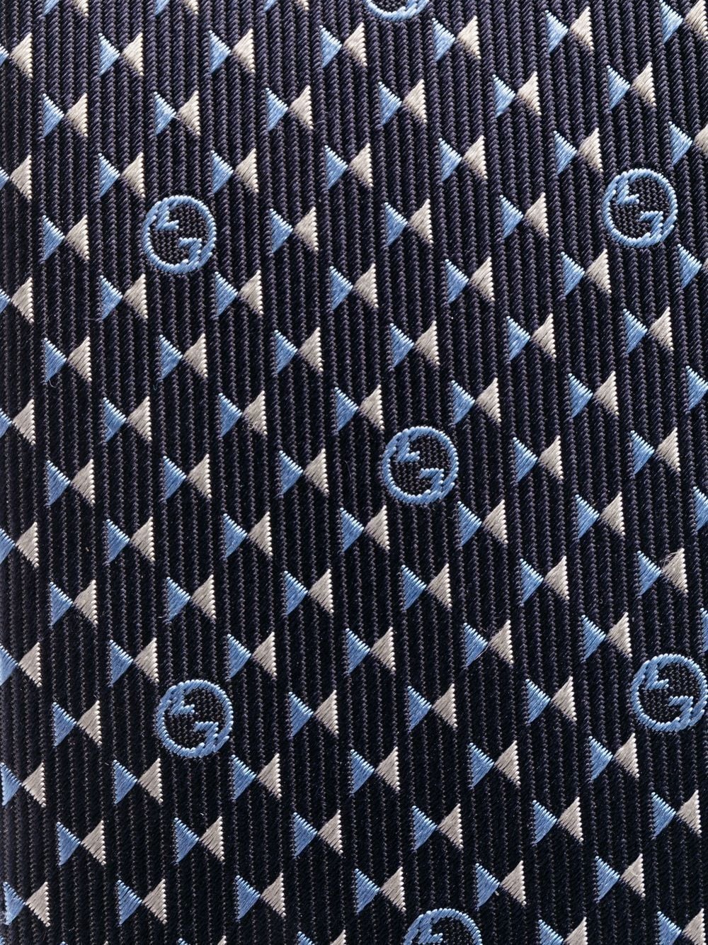 Shop Gucci Interlocking G Geometric-jacquard Tie In Blue