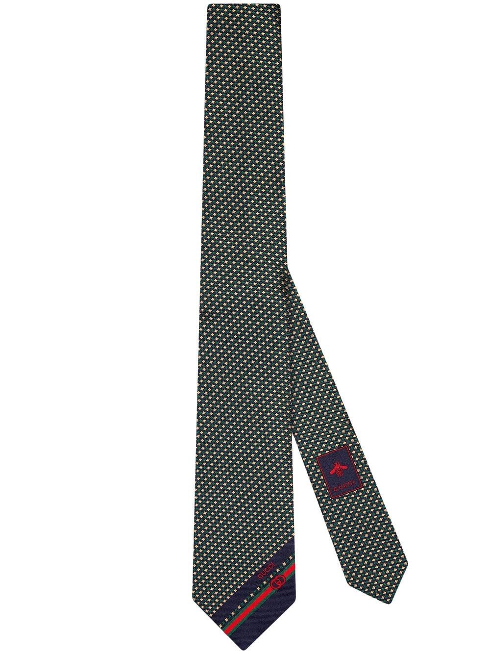 Gucci Interlocking G Textured Silk Tie In Neutrals