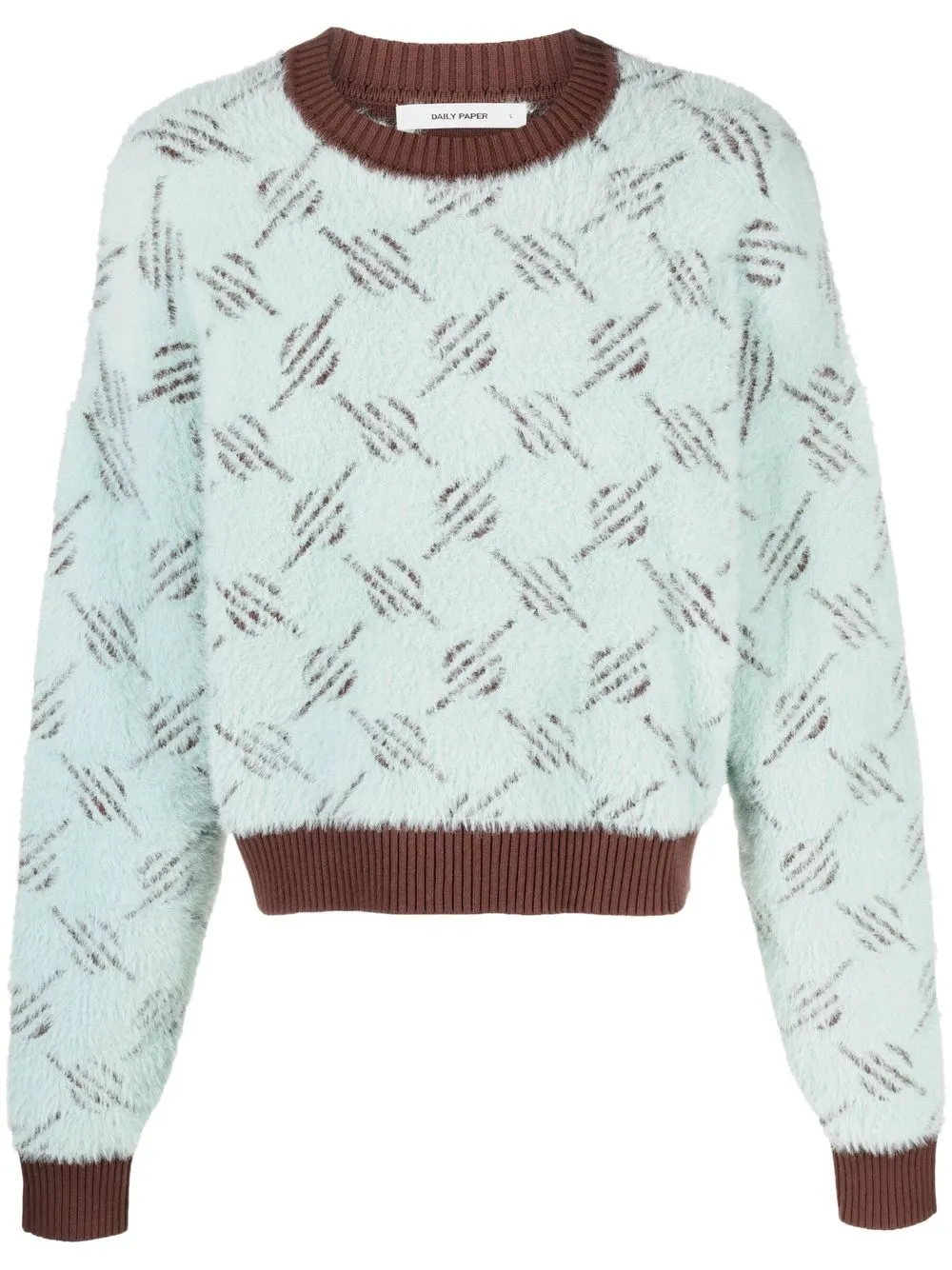 

Daily Paper motif-intarsia knit sweater - Blue