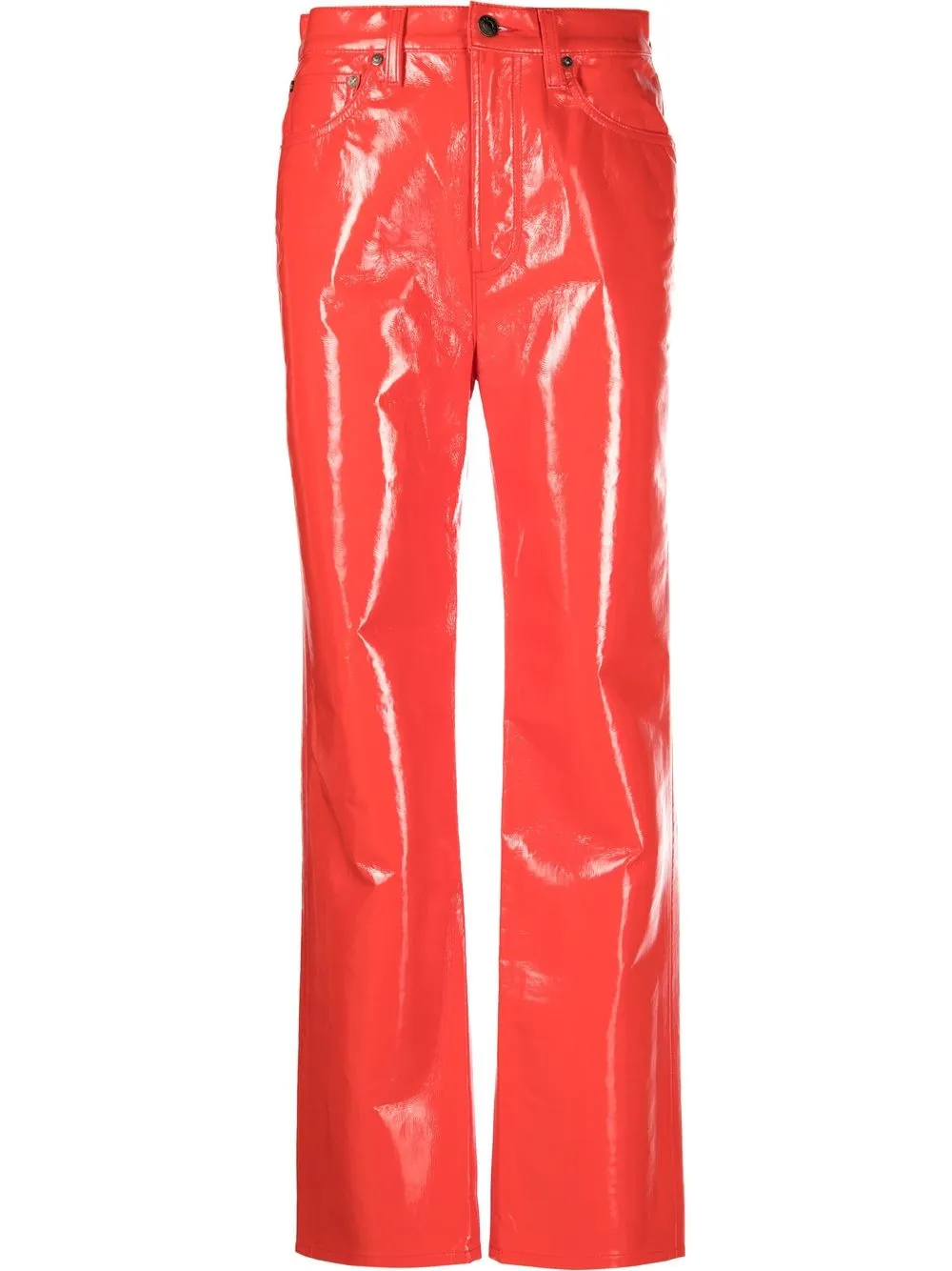 AGOLDE high-waisted straight-leg trousers - Red