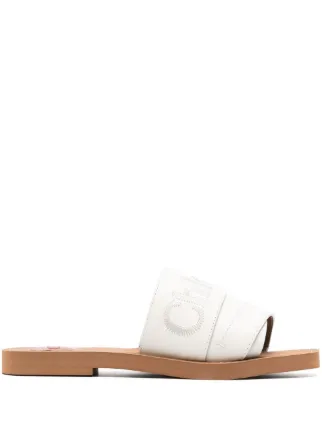 Chlo Woody logo embroidered Sandals Farfetch