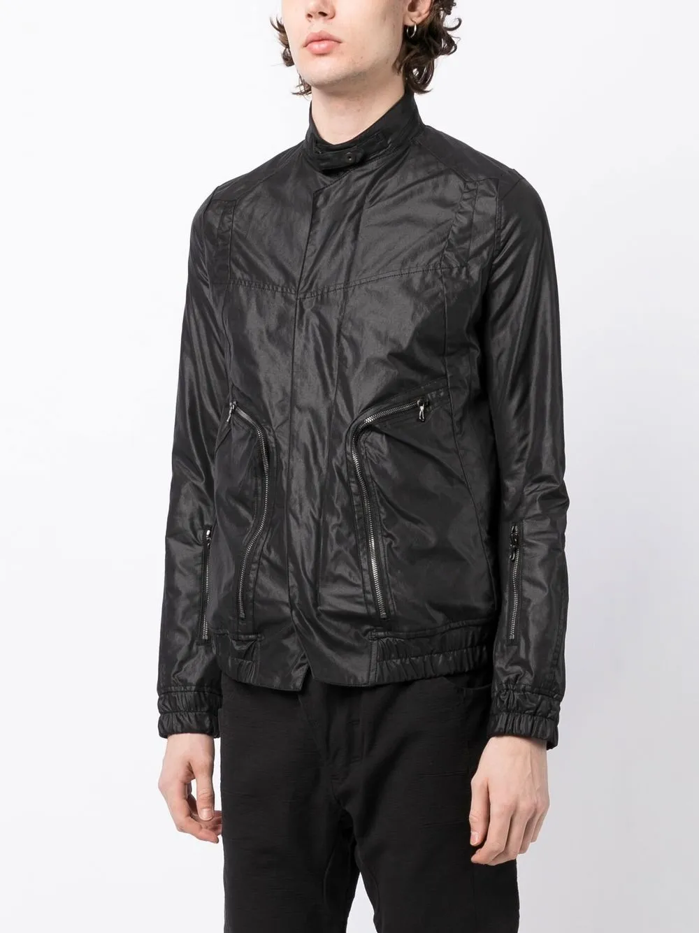 Shop Julius Zip-pockets Bomber Jacket In Black