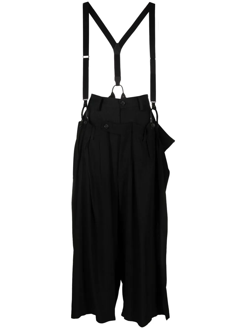 

Yohji Yamamoto wide-leg cropped trousers - Black
