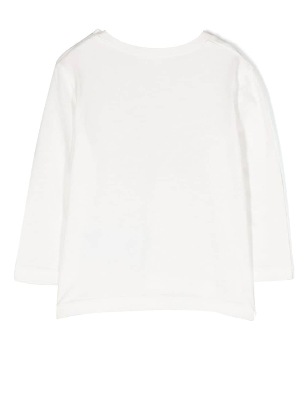 Shop Tartine Et Chocolat Bear-print Long-sleeve T-shirt In White