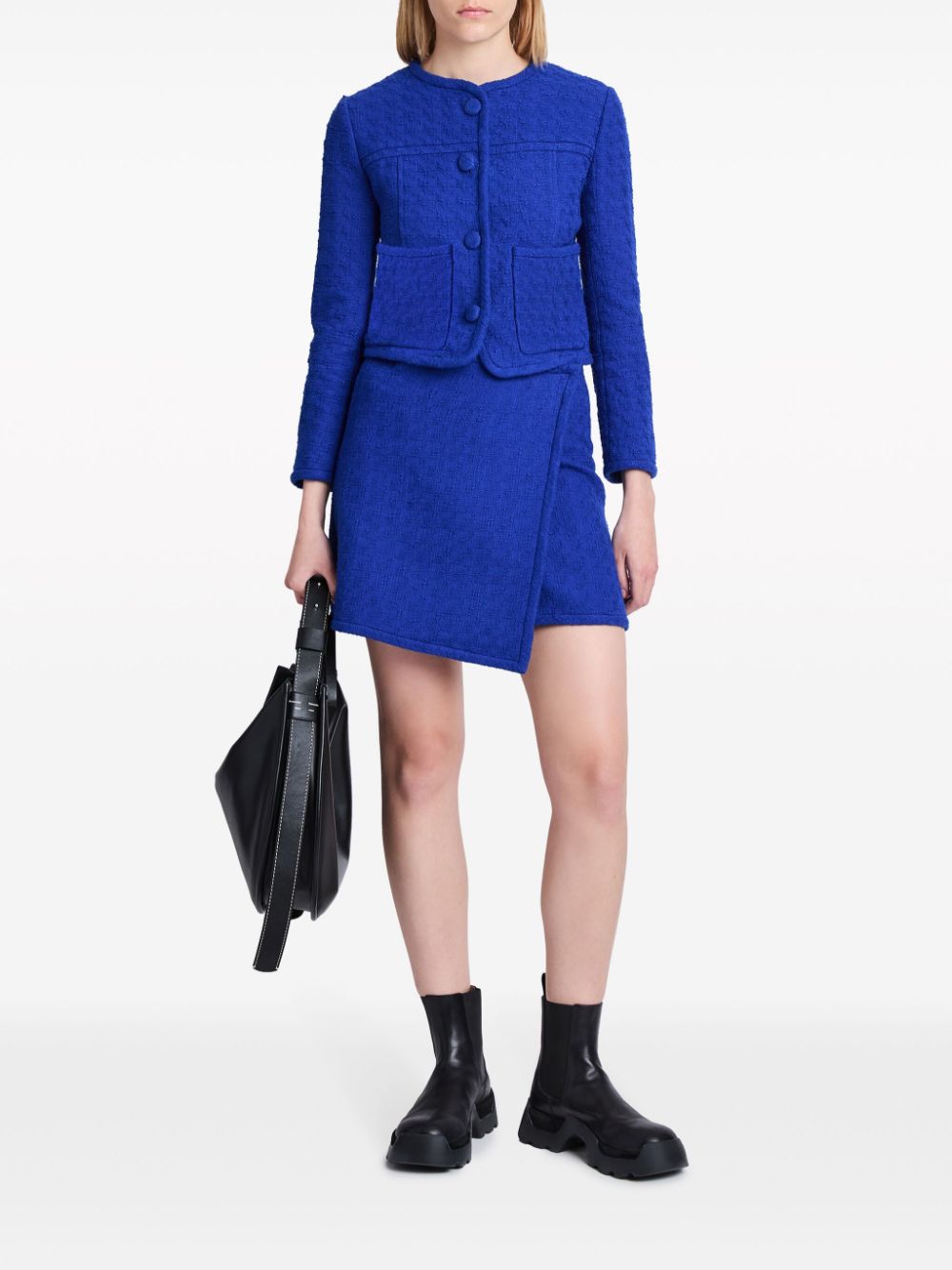 Proenza Schouler White Label tweed wrap miniskirt - Blauw