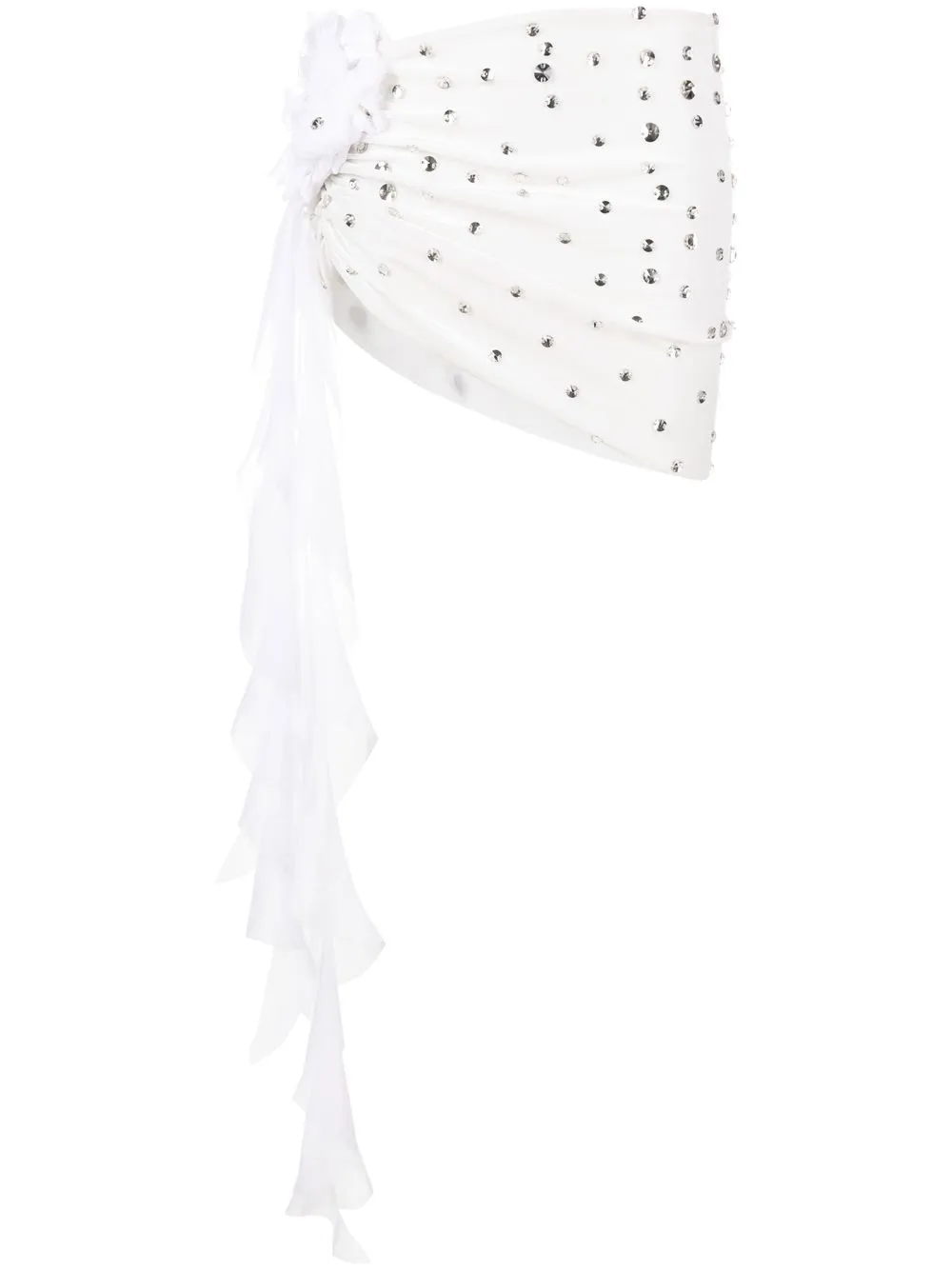 

Loulou rhinestone-embellished mini skirt - White