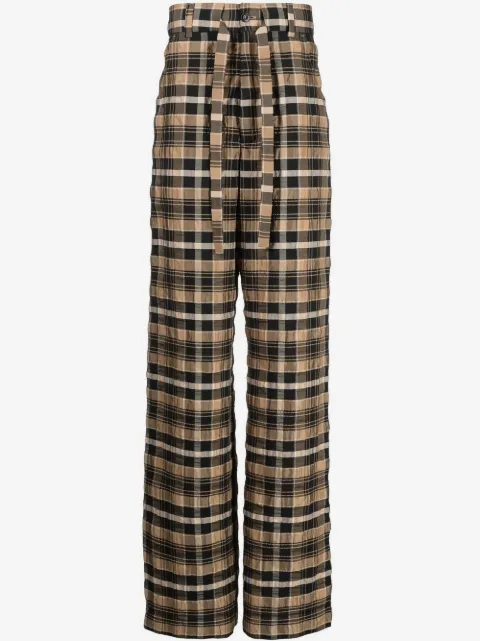 Nanushka check-print straight-leg trousers