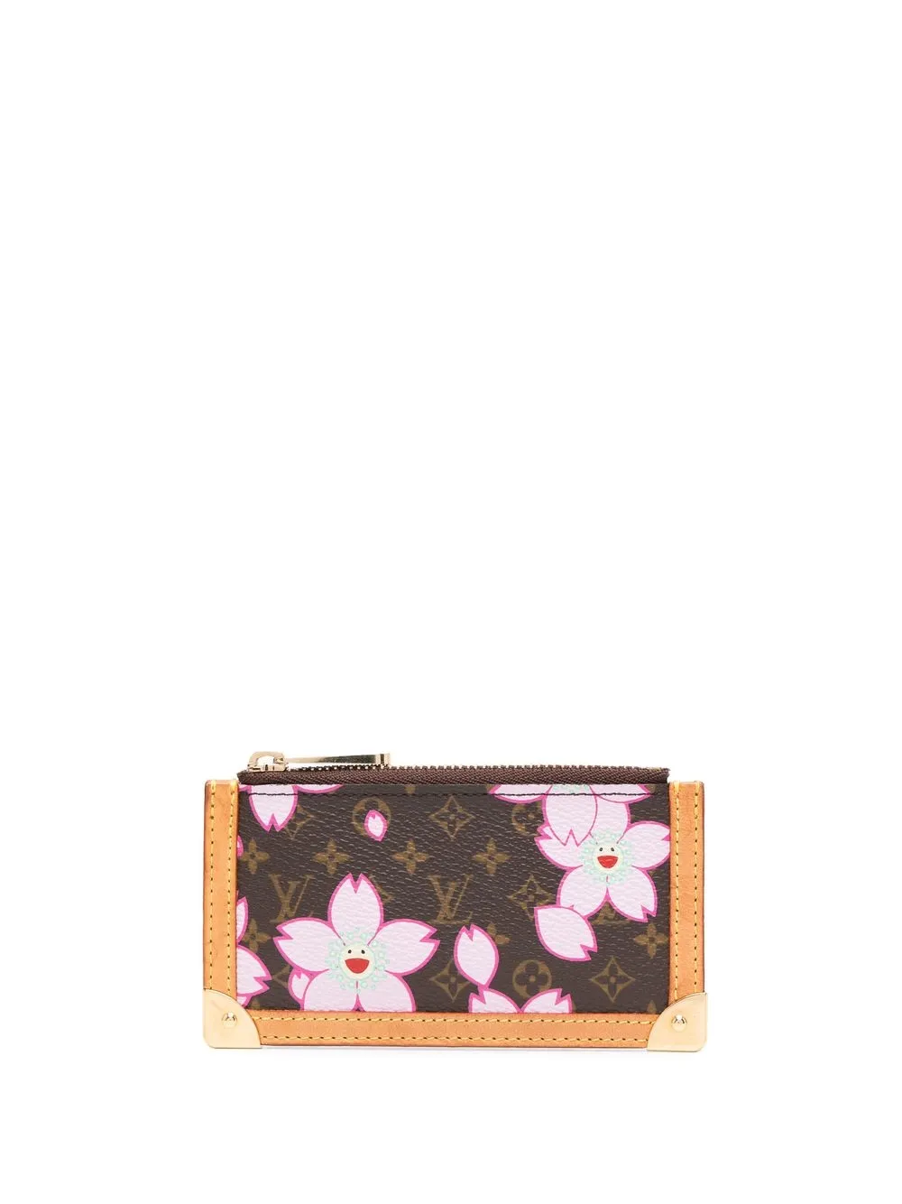 

Louis Vuitton pre-owned floral-print monogram cardholder - Brown