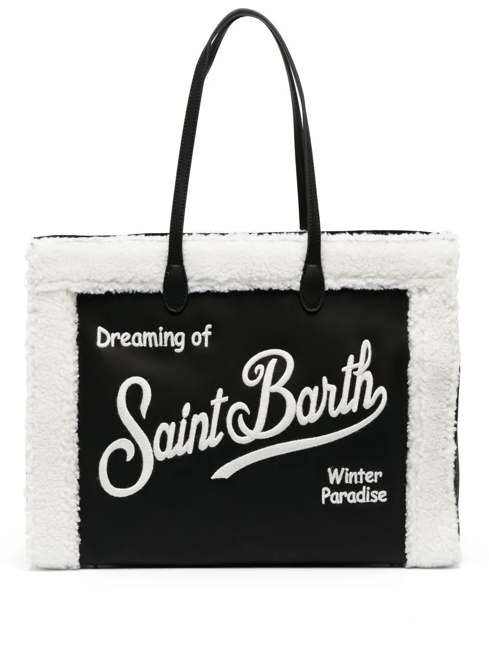 

MC2 Saint Barth faux-shearling trim tote bag - Black