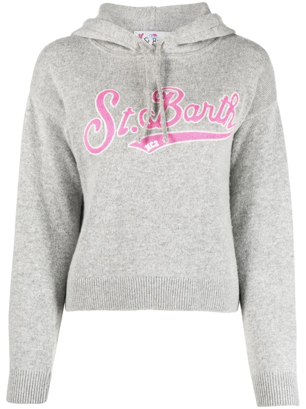 

MC2 Saint Barth logo-embroidered knitted hoodie - Grey