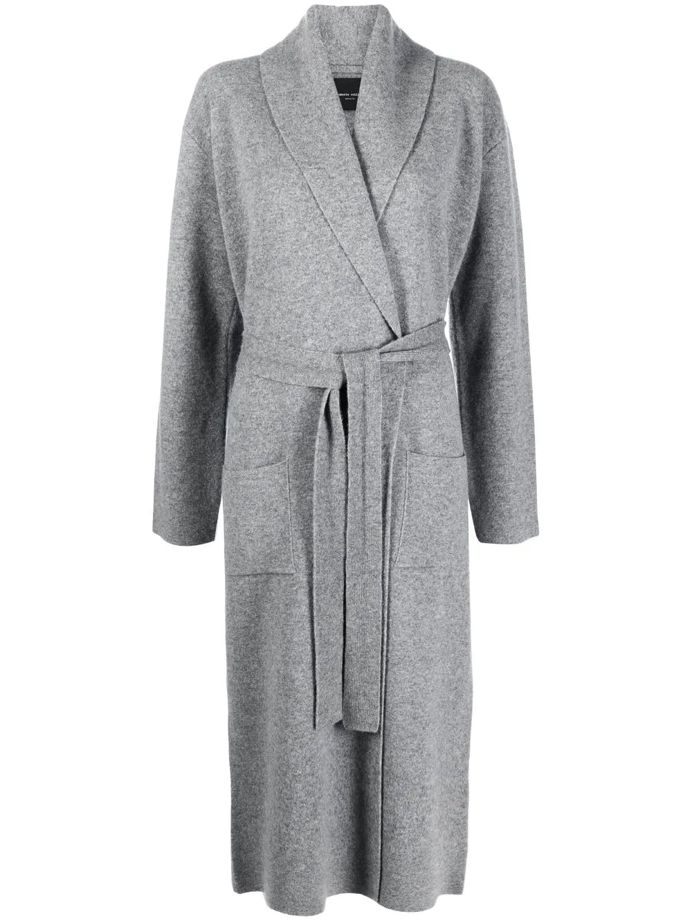 

Roberto Collina belted wool coat - Grey