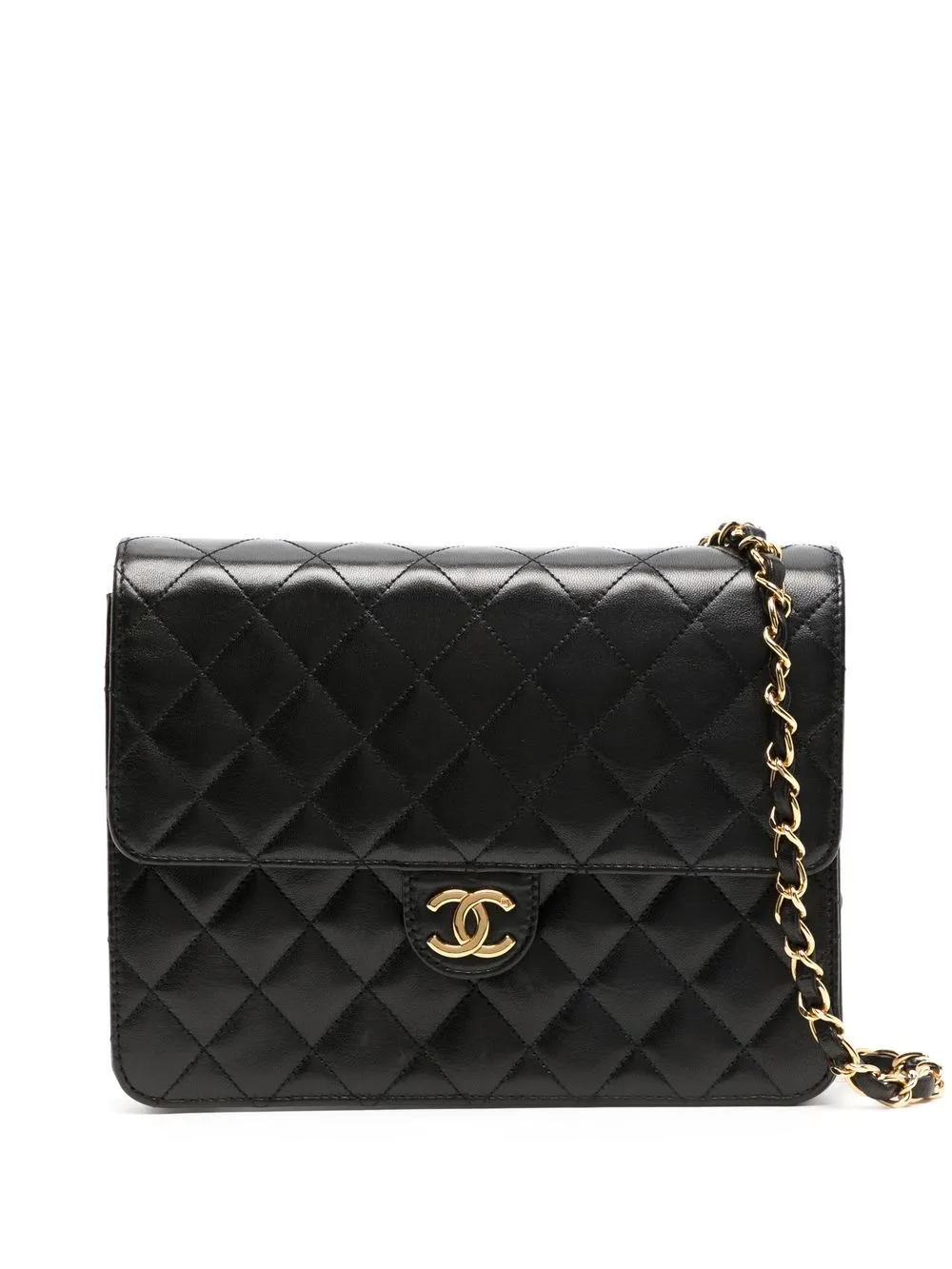 

Chanel Pre-Owned 1998 CC diamond-quilted shoulder bag - Black