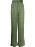 Oséree lurex-detail high-waisted trousers - Green