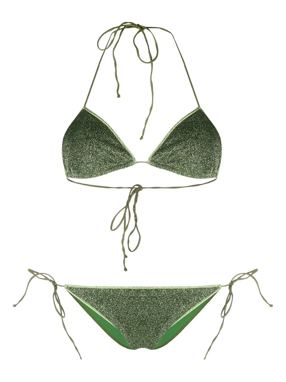 

Oséree metallic-effect bikini set - Green