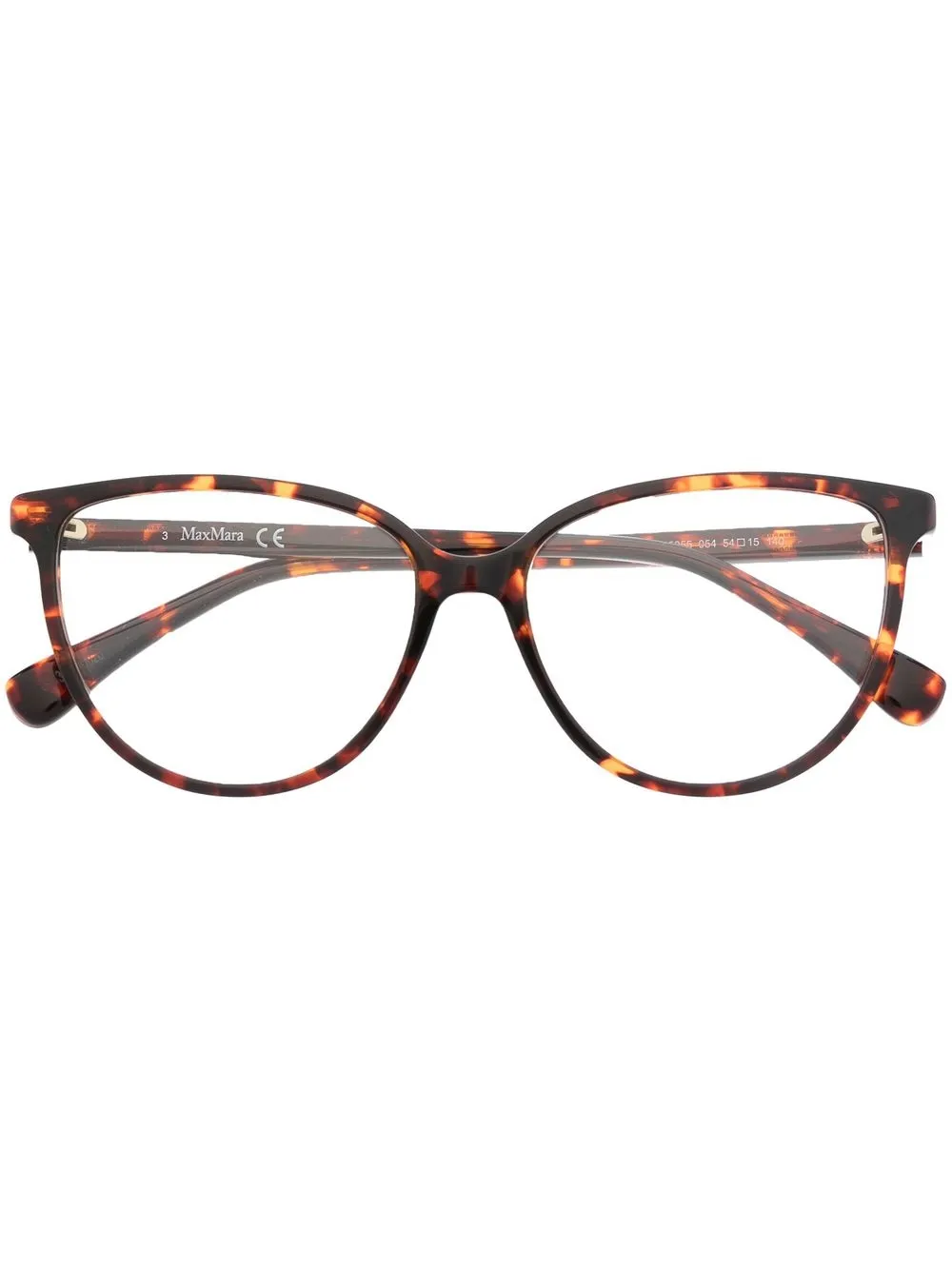 

Max Mara tortoiseshell round frame glasses - Brown