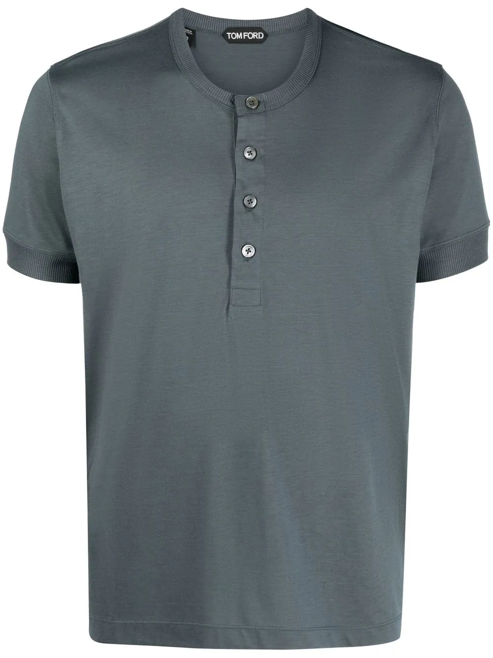 

TOM FORD button-neck short-sleeved T-shirt - Grey