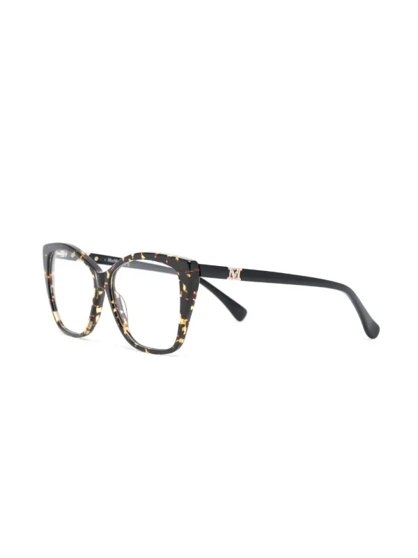 Max Mara Eyewear トータスシェル スクエア眼鏡フレーム | ブラウン