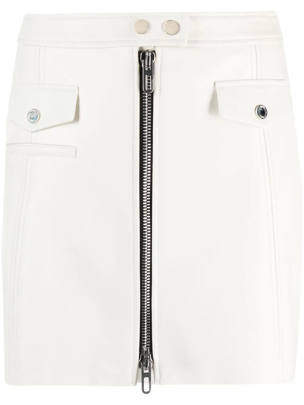 

Drome zip-up leather mini skirt - White