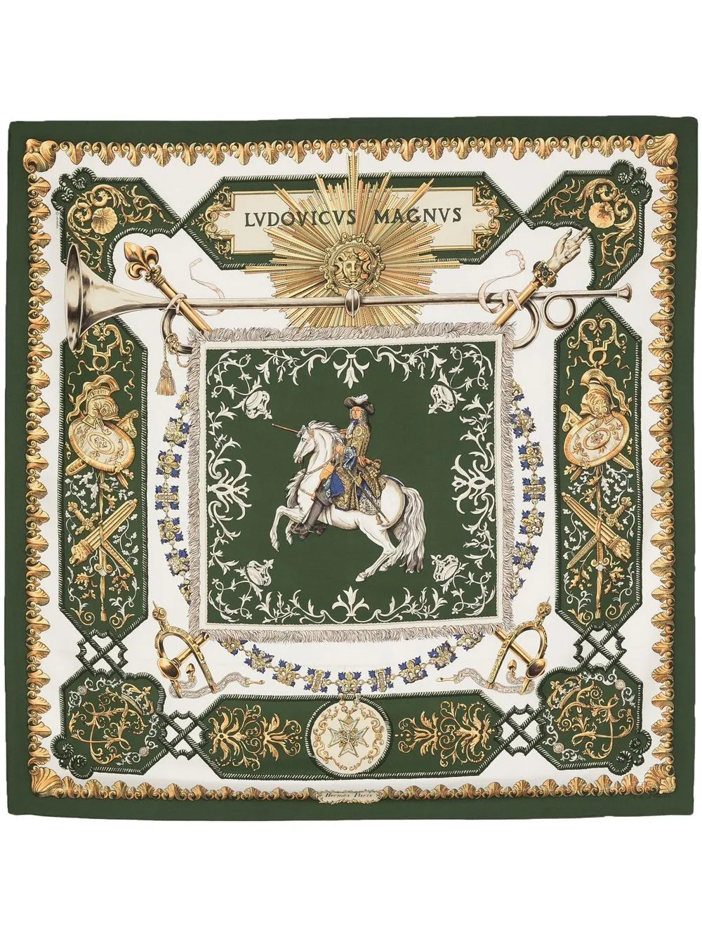 

Hermès 1990s pre-owned Ludovicus Magnus silk scarf - Green