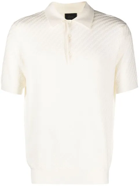 Brioni ribbed-knit polo shirt