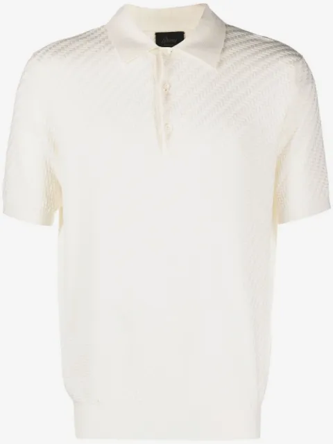 Brioni ribbed-knit polo shirt