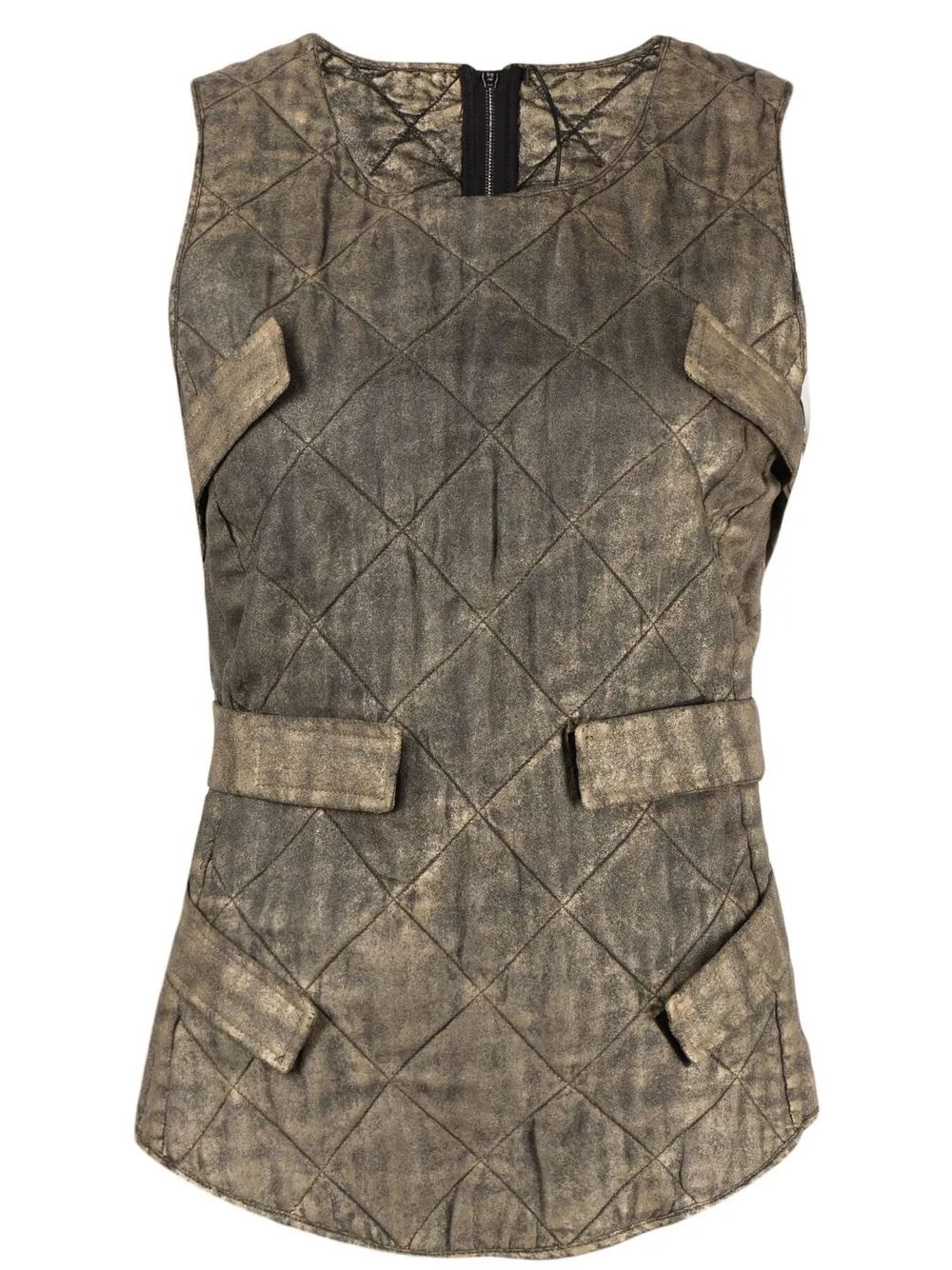 

Masnada quilted silk top - Brown