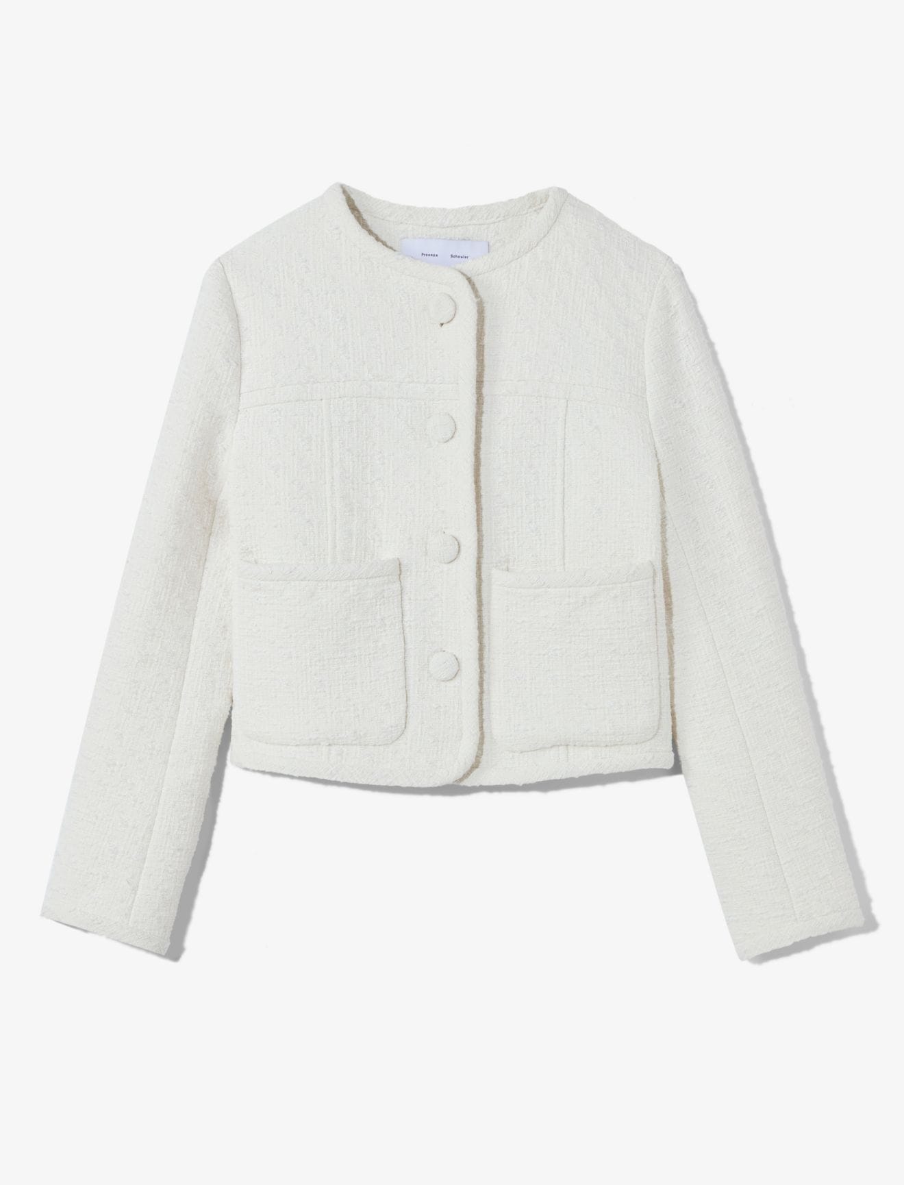 Tweed Cropped Jacket in white | Proenza Schouler