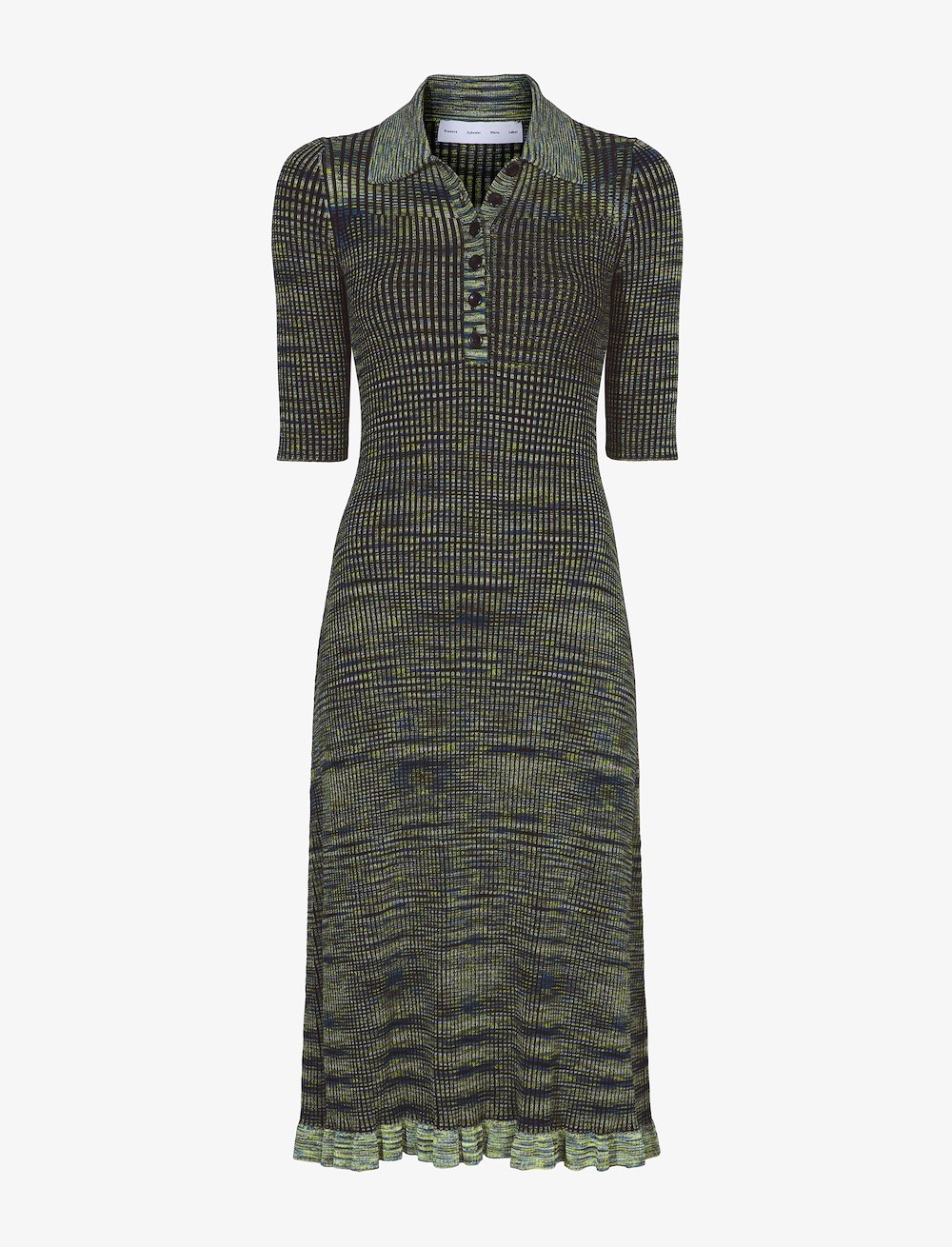 Space Dye Rib Knit Polo Dress