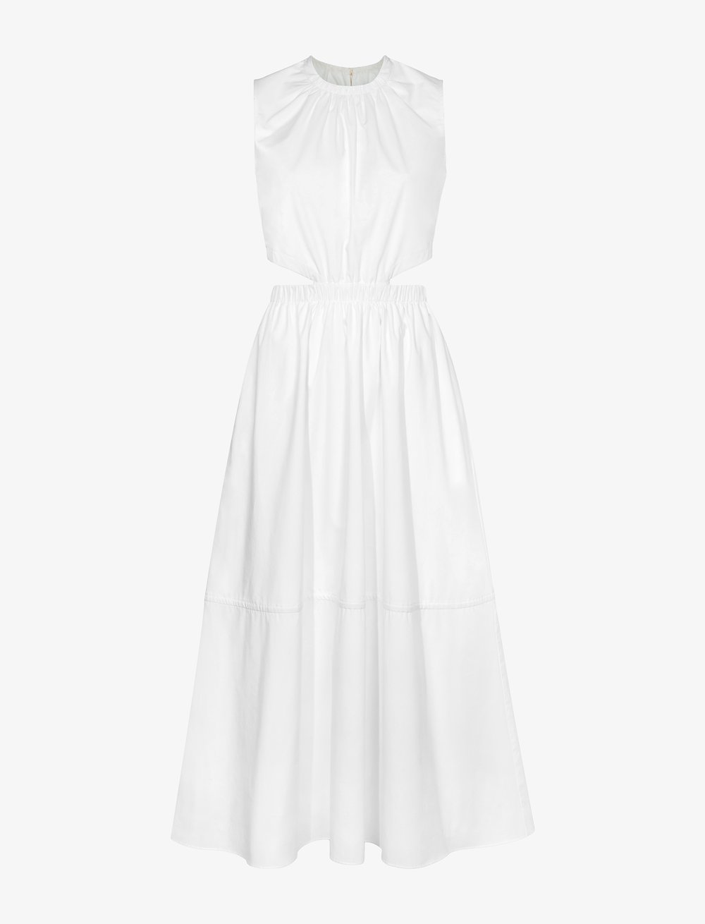Poplin Cut Out Midi Dress