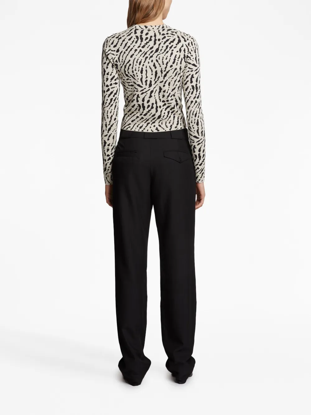 Shop Proenza Schouler White Label Animal-print Jacquard Cardigan In Neutrals