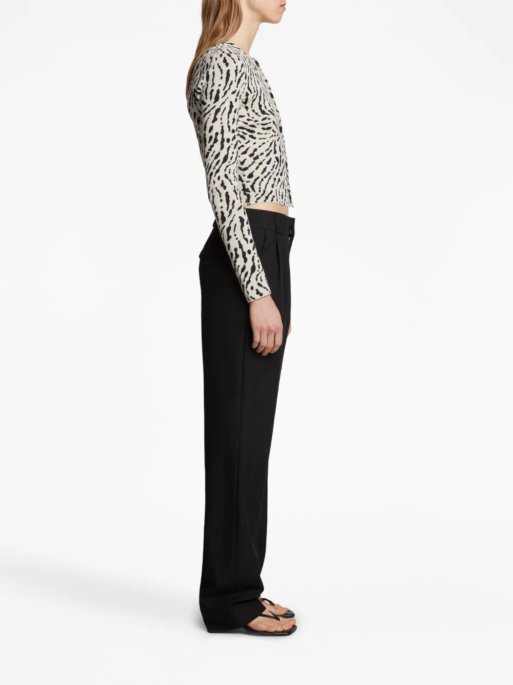Shop Proenza Schouler White Label Animal-print Jacquard Cardigan In Neutrals