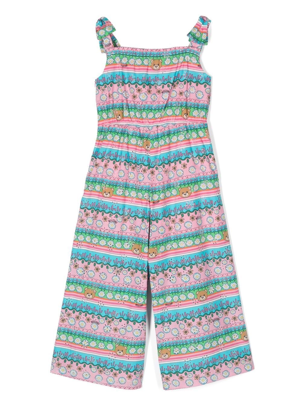 Shop Moschino Graphic-print Sleeveless Jumpsuit In Pink