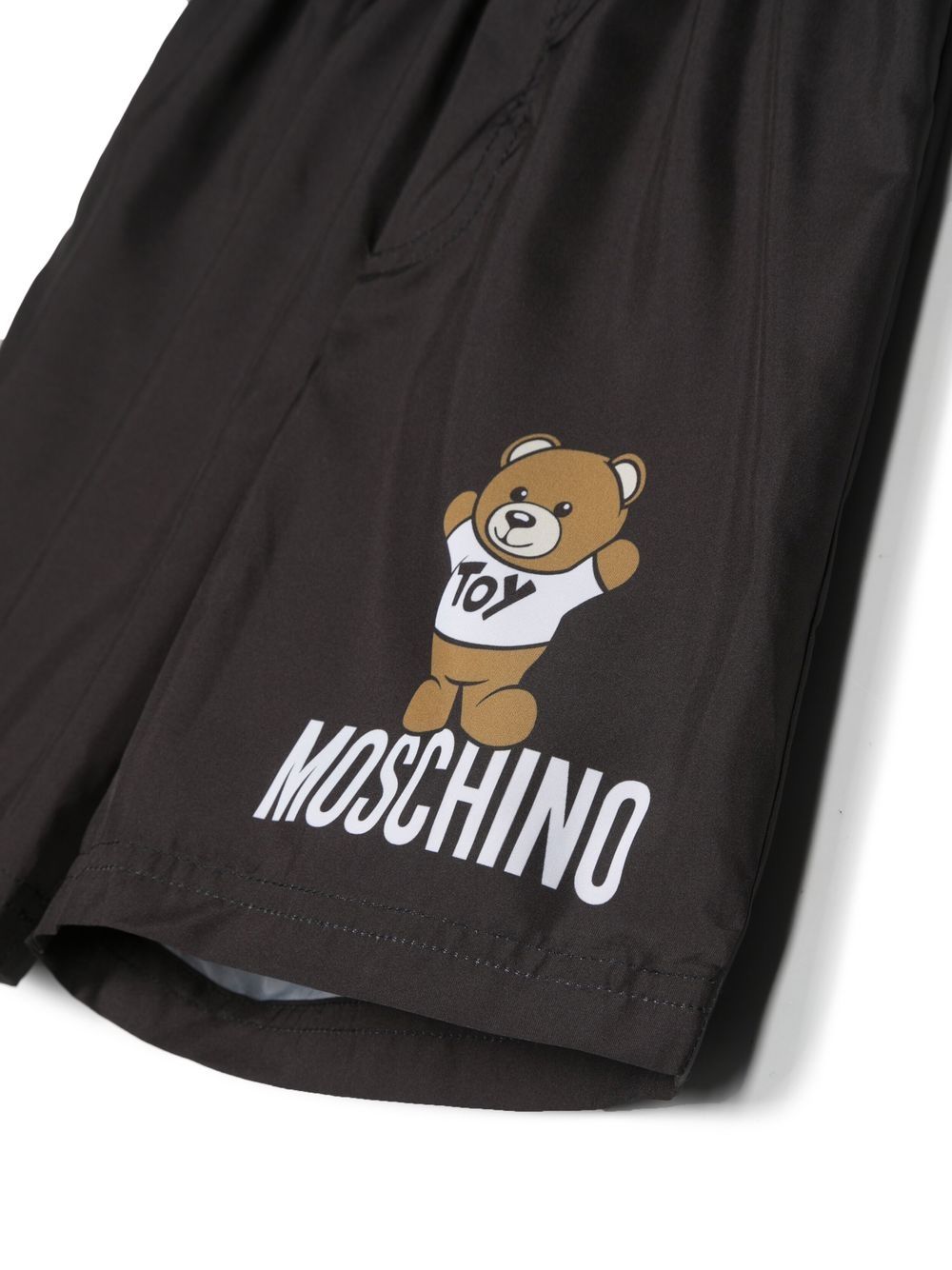 Shop Moschino Teddy-print Swim Shorts In Black