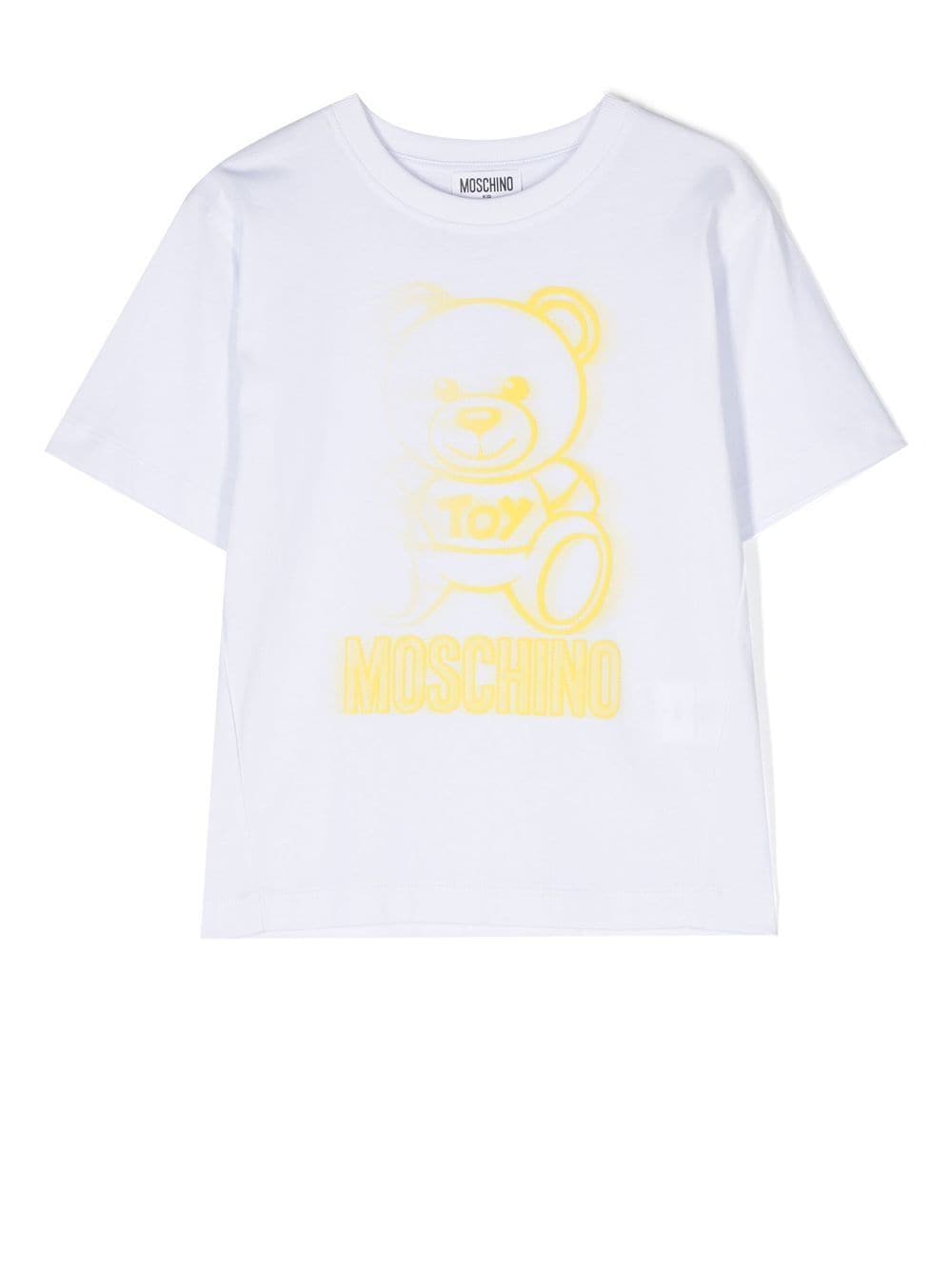 Moschino Babies' Teddy Print T-shirt In White