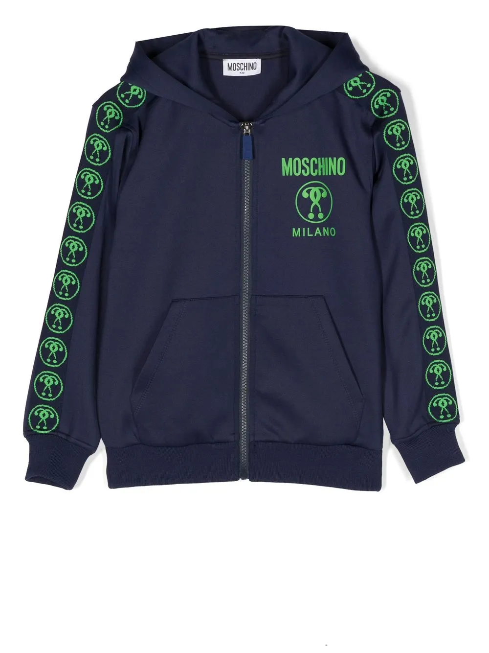 

Moschino Kids hoodie con logo estampado y cierre - Azul