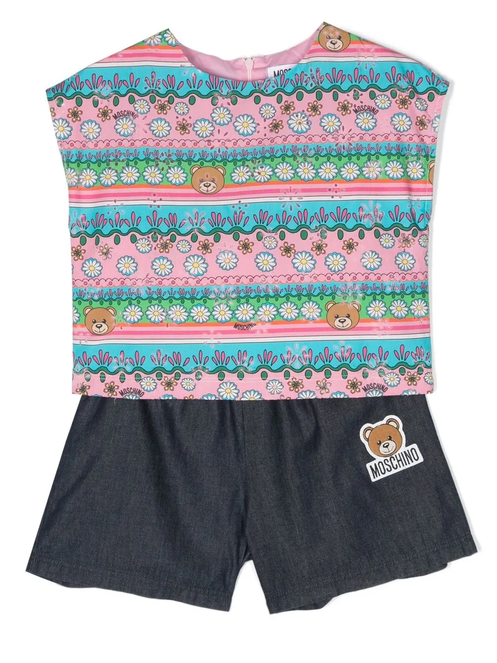 

Moschino Kids conjunto deportivo corto sin mangas - Azul