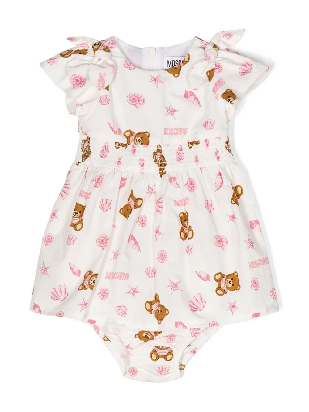 

Moschino Kids Teddy Bear motif dress - White