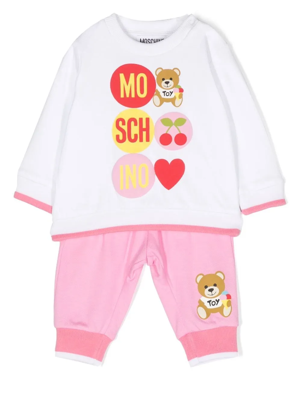 

Moschino Kids logo-print long sleeve tracksuit - Pink