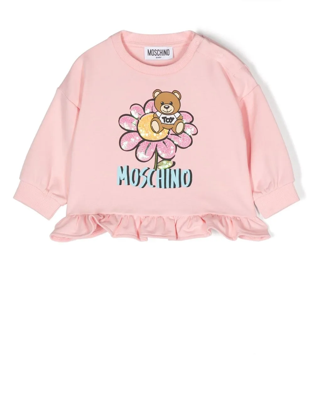 

Moschino Kids playera con motivo Teddy Bear - Rosado