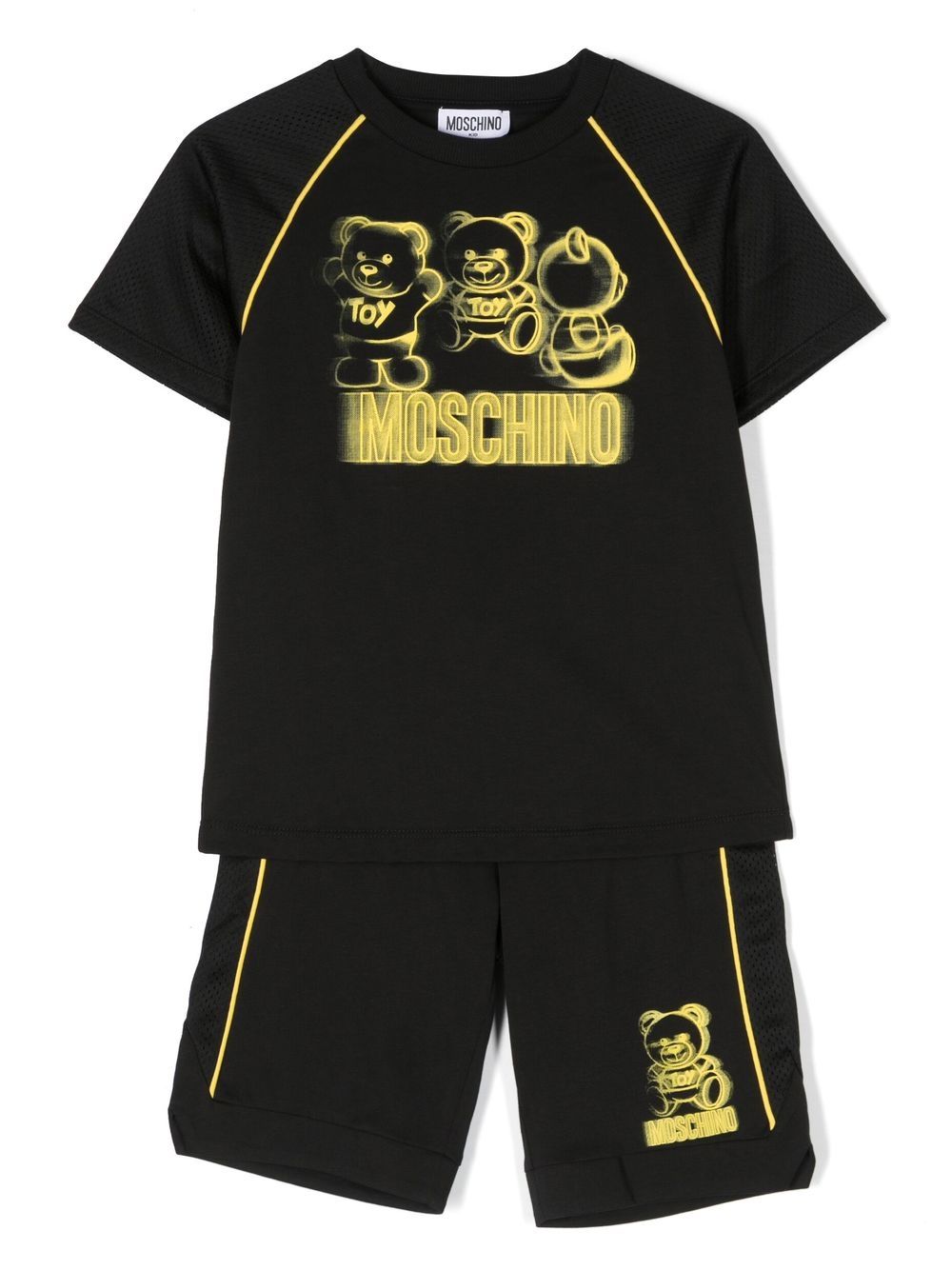 Moschino Kids' Teddy Bear Motif Top & Shorts Set In Black